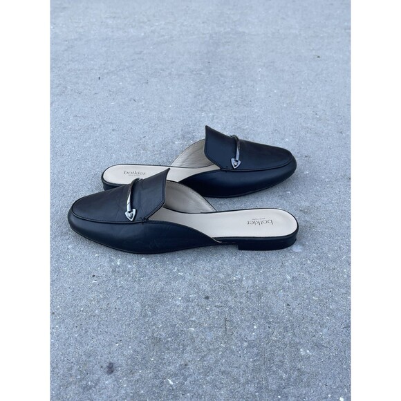 Botkier New York Clare Horsebit Flat Slip On Mule Loafer  Sz 8 Black Metal Jewel - Picture 1 of 7
